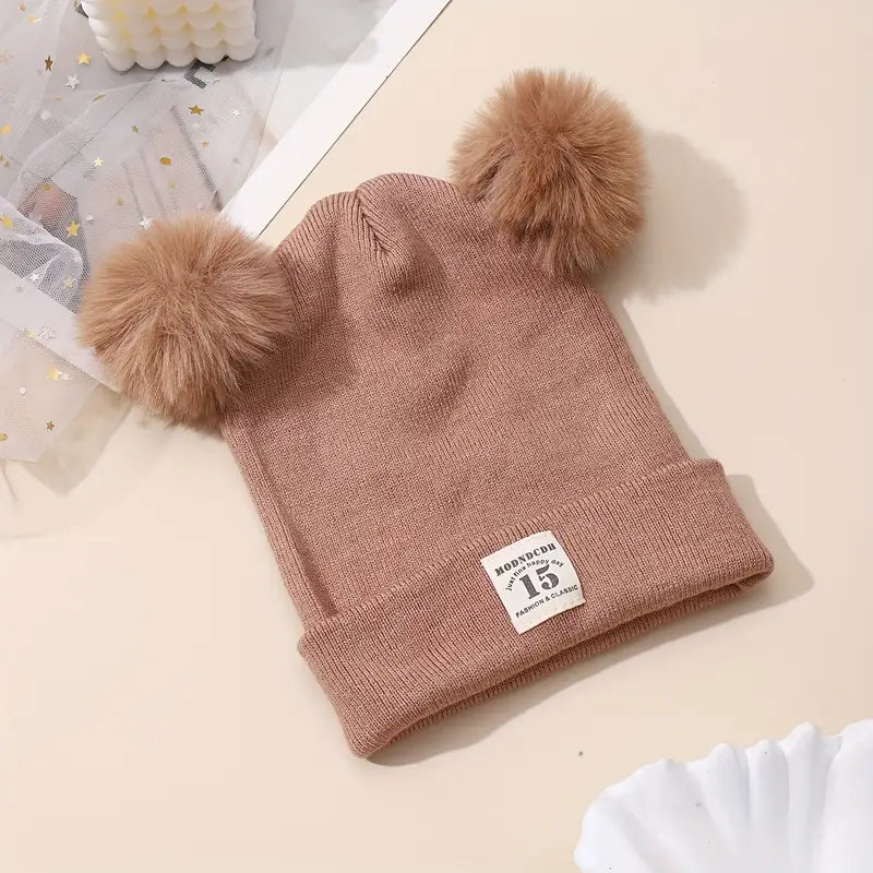 Spring Autumn winter kids and infant Warm Cotton Baby Knit Hat Bear Head