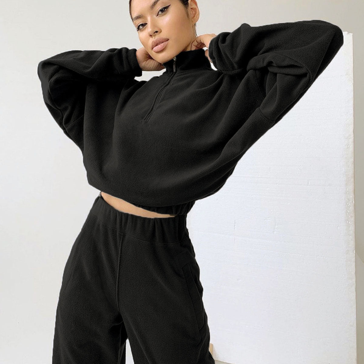 Hooded Casual Sweatshirt Outfit Two-piece Set