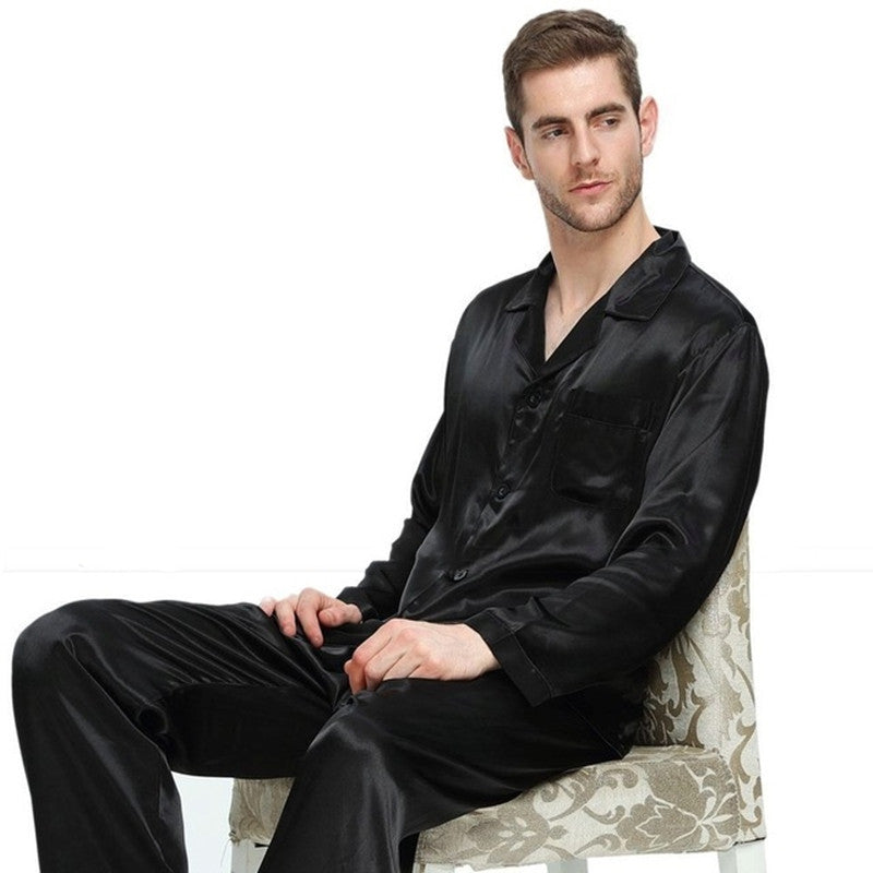 Pyjama d'hiver pour homme de couleur unie