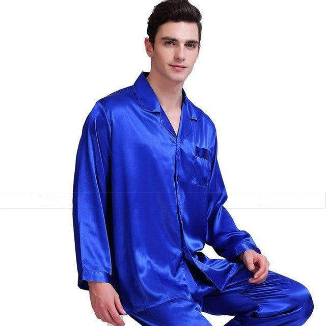 Pyjama d'hiver pour homme de couleur unie