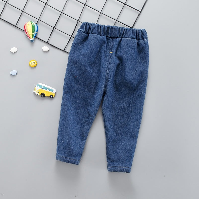 Baby winter plus velvet jeans