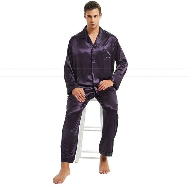 Pyjama d'hiver pour homme de couleur unie