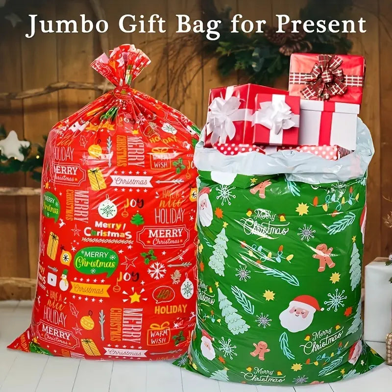 Extra-Large Christmas Gift Bags with Tags & Ties