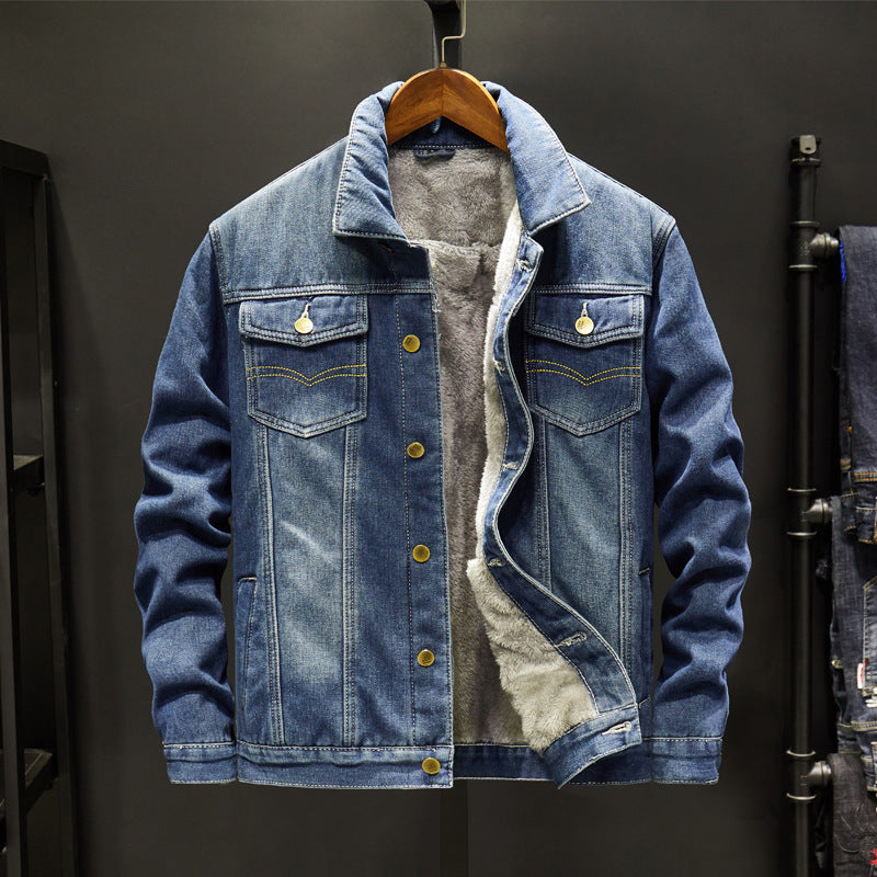 Denim Jacket Men Korean Gown Trend Denim Jacket Men's Top Clothes Casual Jacket