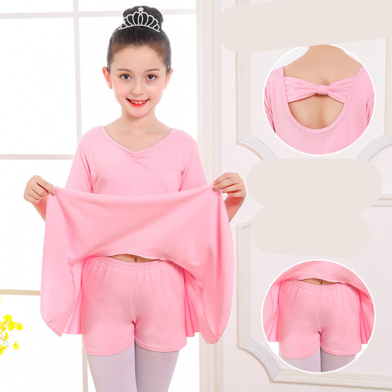 Children's Dance Clothes, Girls' Practice Clothes, Girls Short-sleeved Tutu