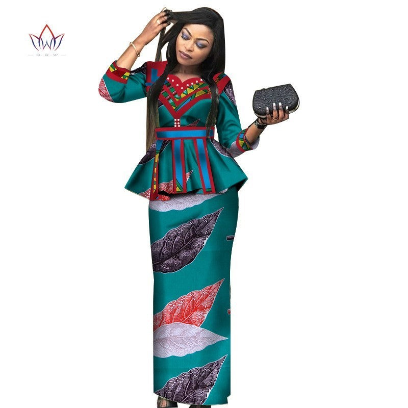 African Lady Suit African Dashiki Skirt Suit African Traditional Dress Ladies Plus Size Printed Skirt