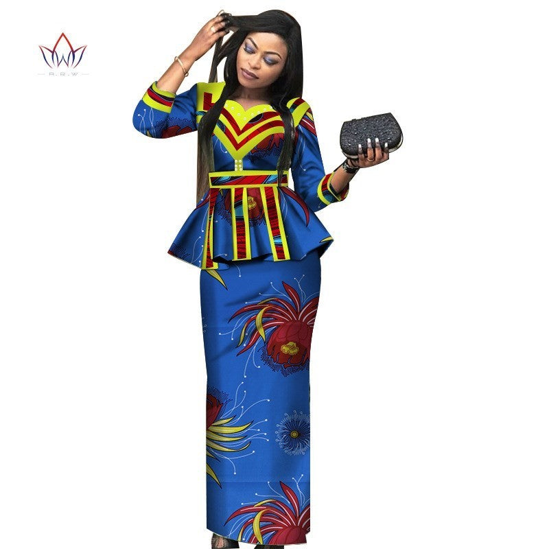 African Lady Suit African Dashiki Skirt Suit African Traditional Dress Ladies Plus Size Printed Skirt