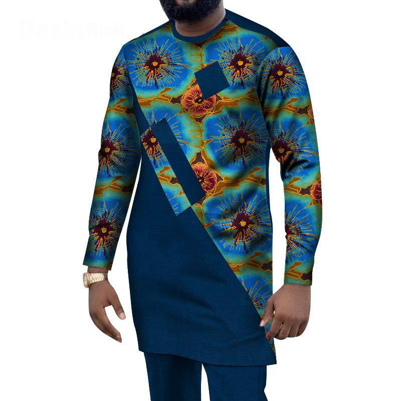 African Ethnic Style Men'S Casual Suit African Ethnic Wax Cloth Men'S Suit Cross-Border E-Commerce Supply Wholesale