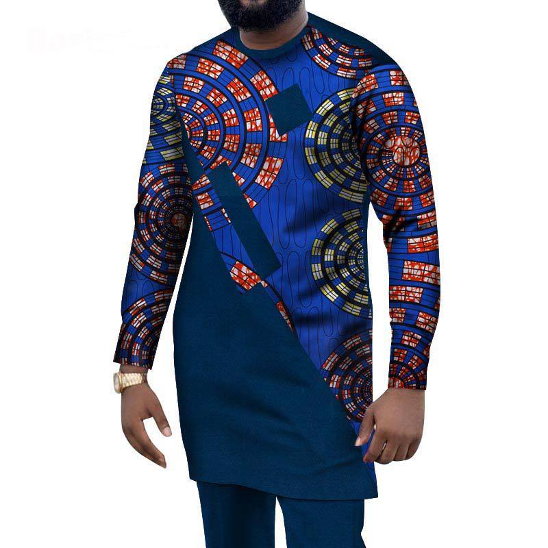 African Ethnic Style Men'S Casual Suit African Ethnic Wax Cloth Men'S Suit Cross-Border E-Commerce Supply Wholesale