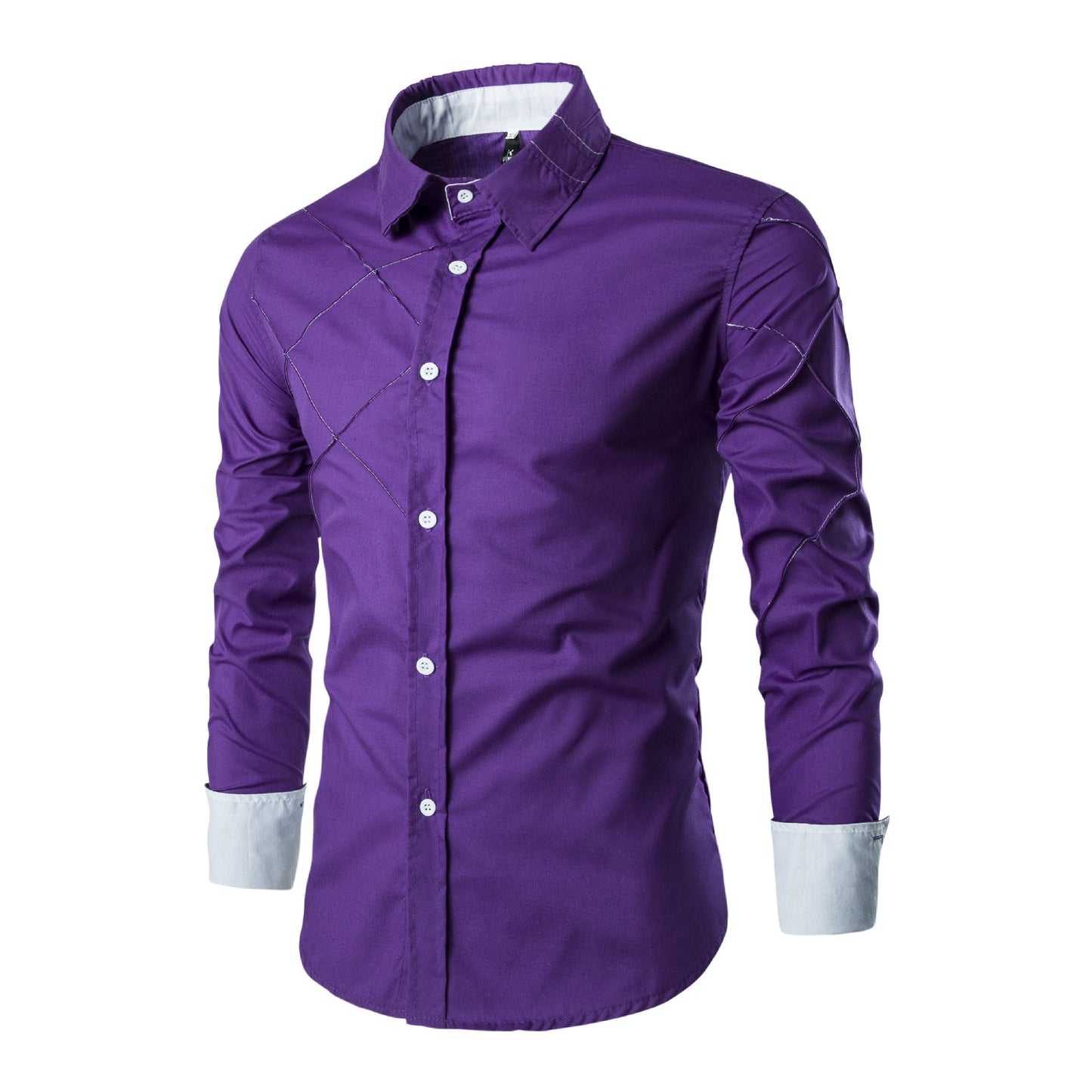 New men's long-sleeved shirt casual plaid shirt