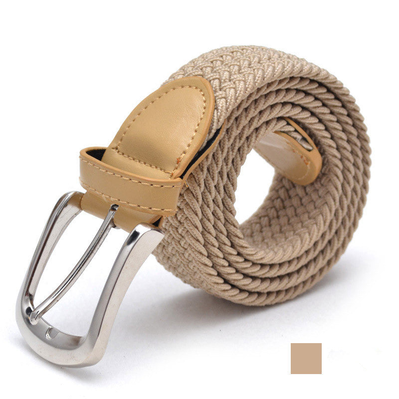 Men's Belt Unisex Braided Elasticated Belt Stretch Belt Canvas Belt Student Belt