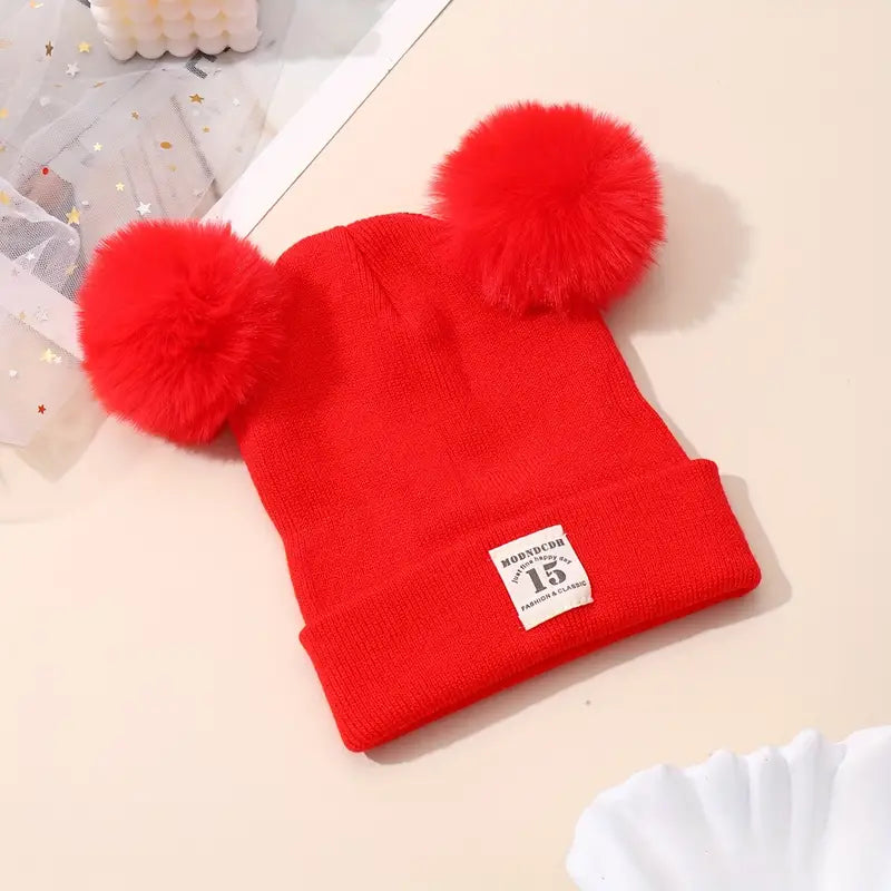 Spring Autumn winter kids and infant Warm Cotton Baby Knit Hat Bear Head