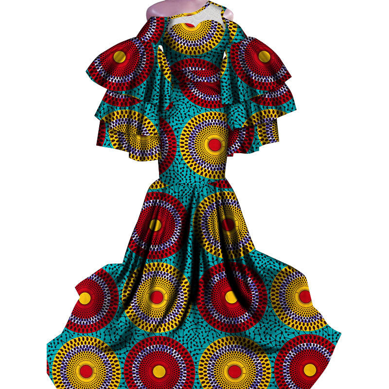 African Print Traditional Fishtail Dress Floor-length Dress