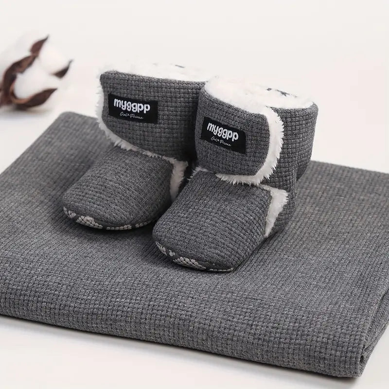 Babouches Gris | Taille 9-12 mois