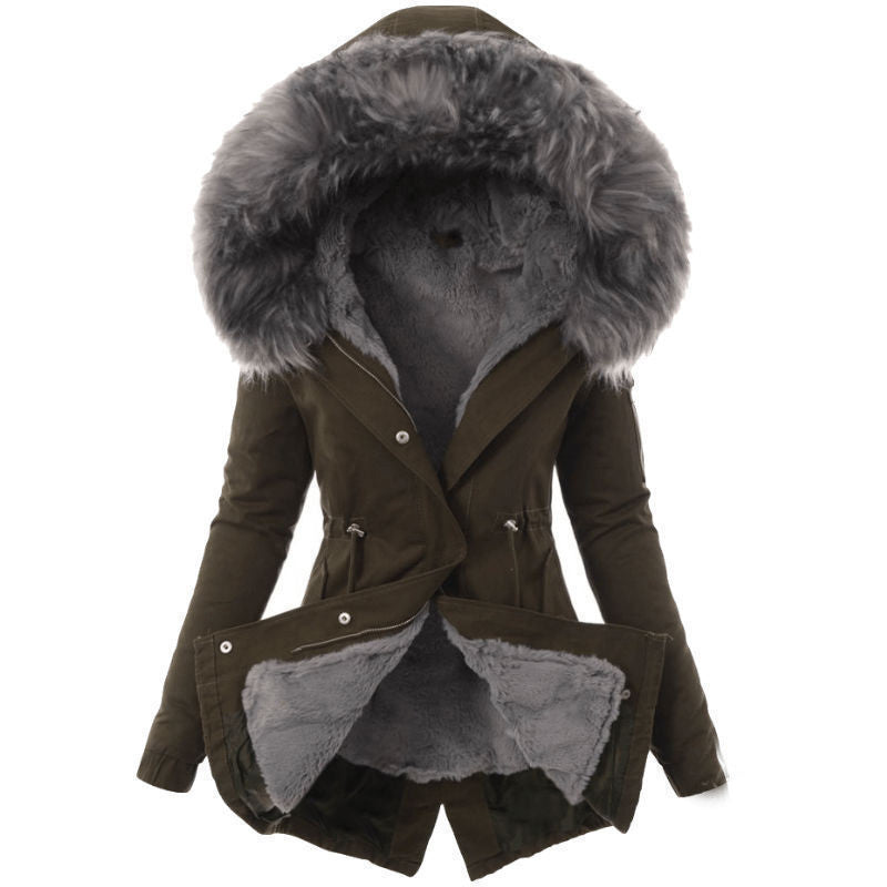 Fur collar cotton jacket