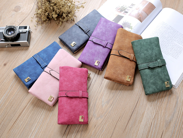 Leather Zipper Long Women Wallet