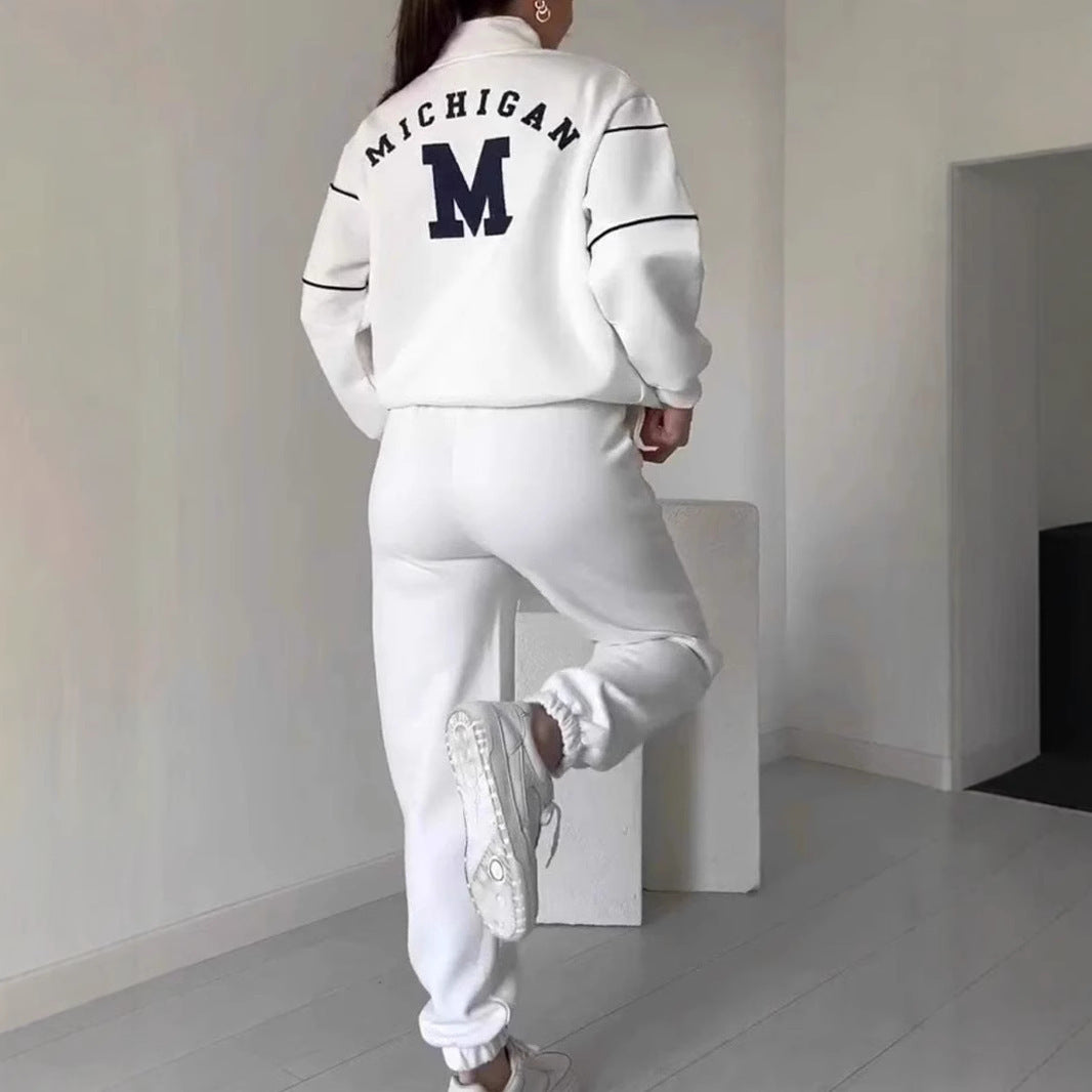 Women's Sweater Letter Long Sleeve Sports Suit