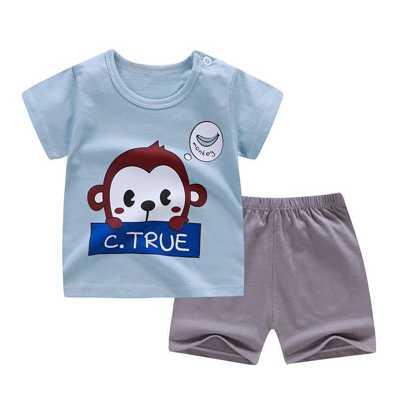 Children's short sleeve suit cotton baby clothes boy shorts