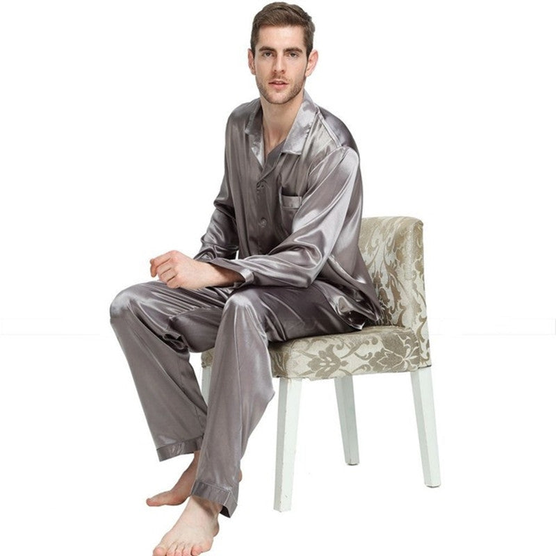 Pyjama d'hiver pour homme de couleur unie