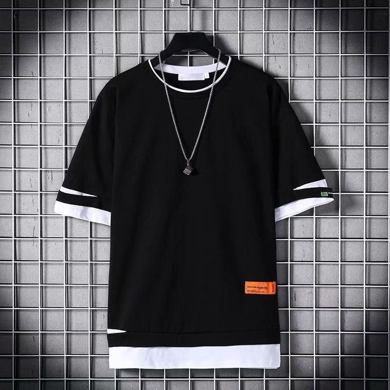 Men's Solid Color Loose Hip-Hop Half Sleeve Clothes