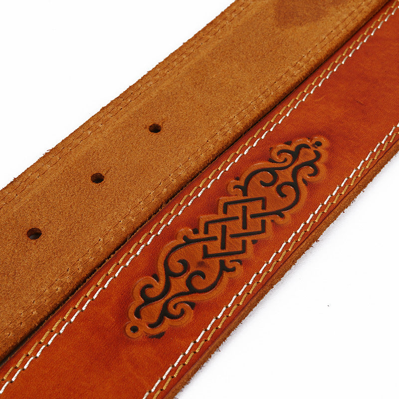 Auspicious Pattern Embossing Of Men's And Women's Belts