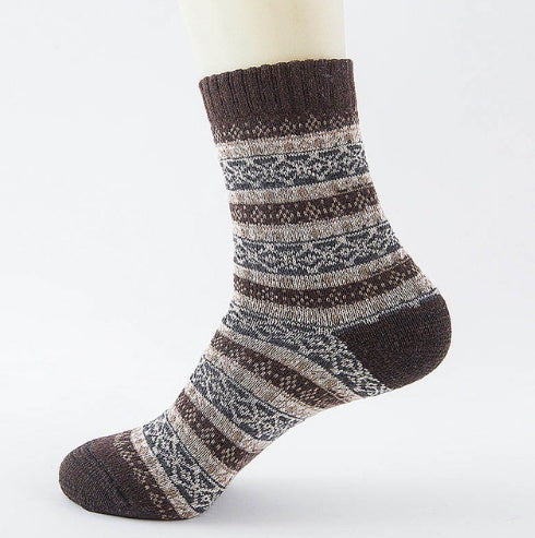 Winter Thick Warm Stripe Wool Socks Casual Sock Business Socks