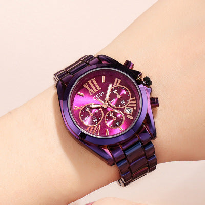 Luxury rose gold women casual watch