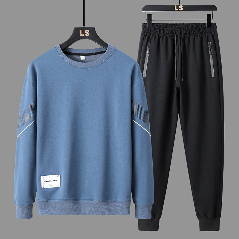 Round Neck Sweater Pants Men's Casual Sweatshirt Outfit