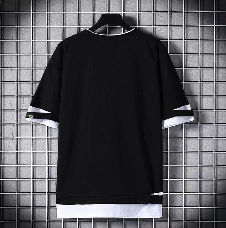 Men's Solid Color Loose Hip-Hop Half Sleeve Clothes