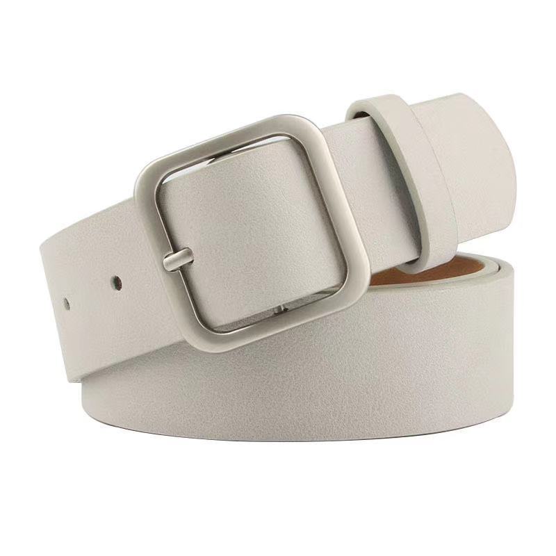 Leather belt buckle belt