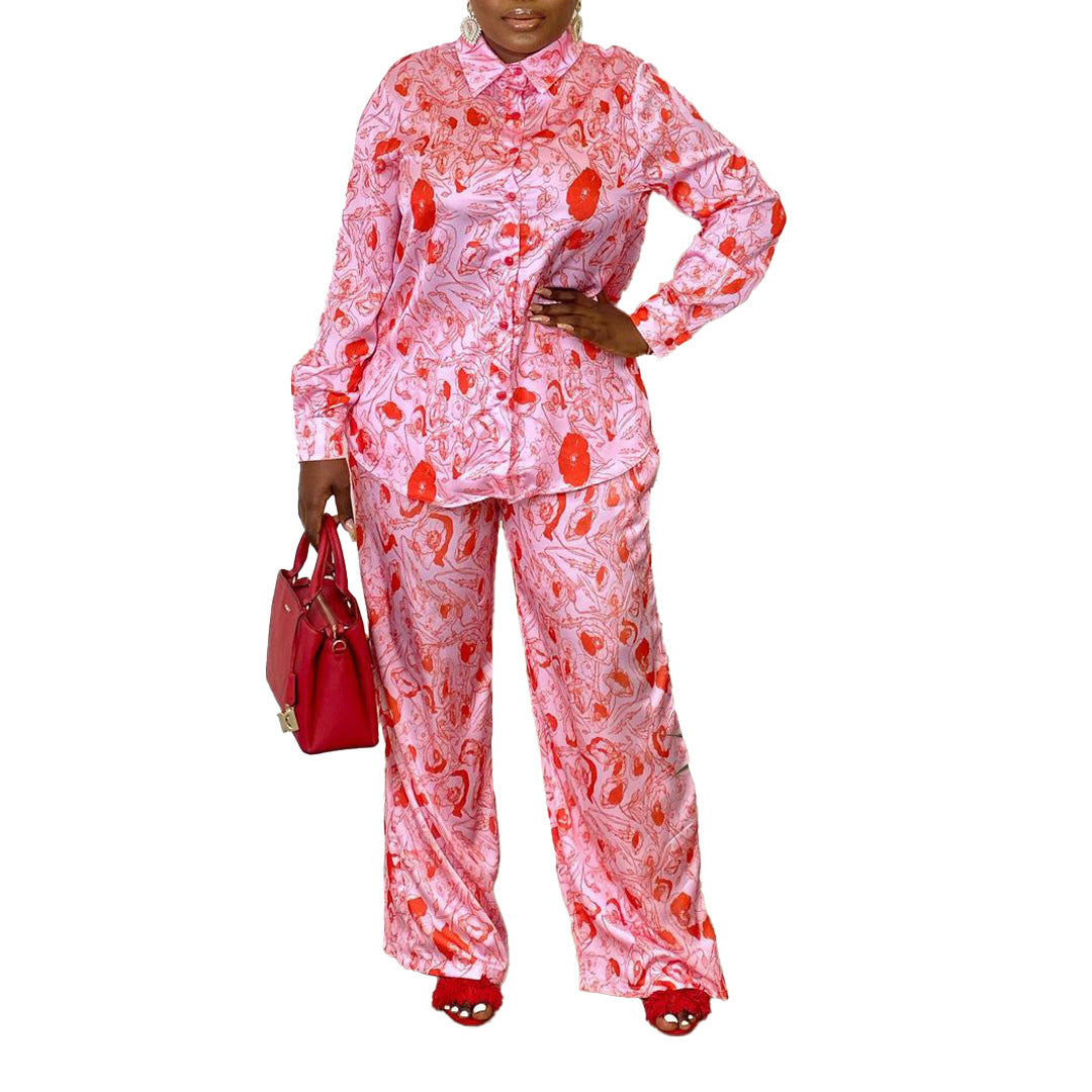 Fashion Casual Printing Africa Suit Two-piece Set