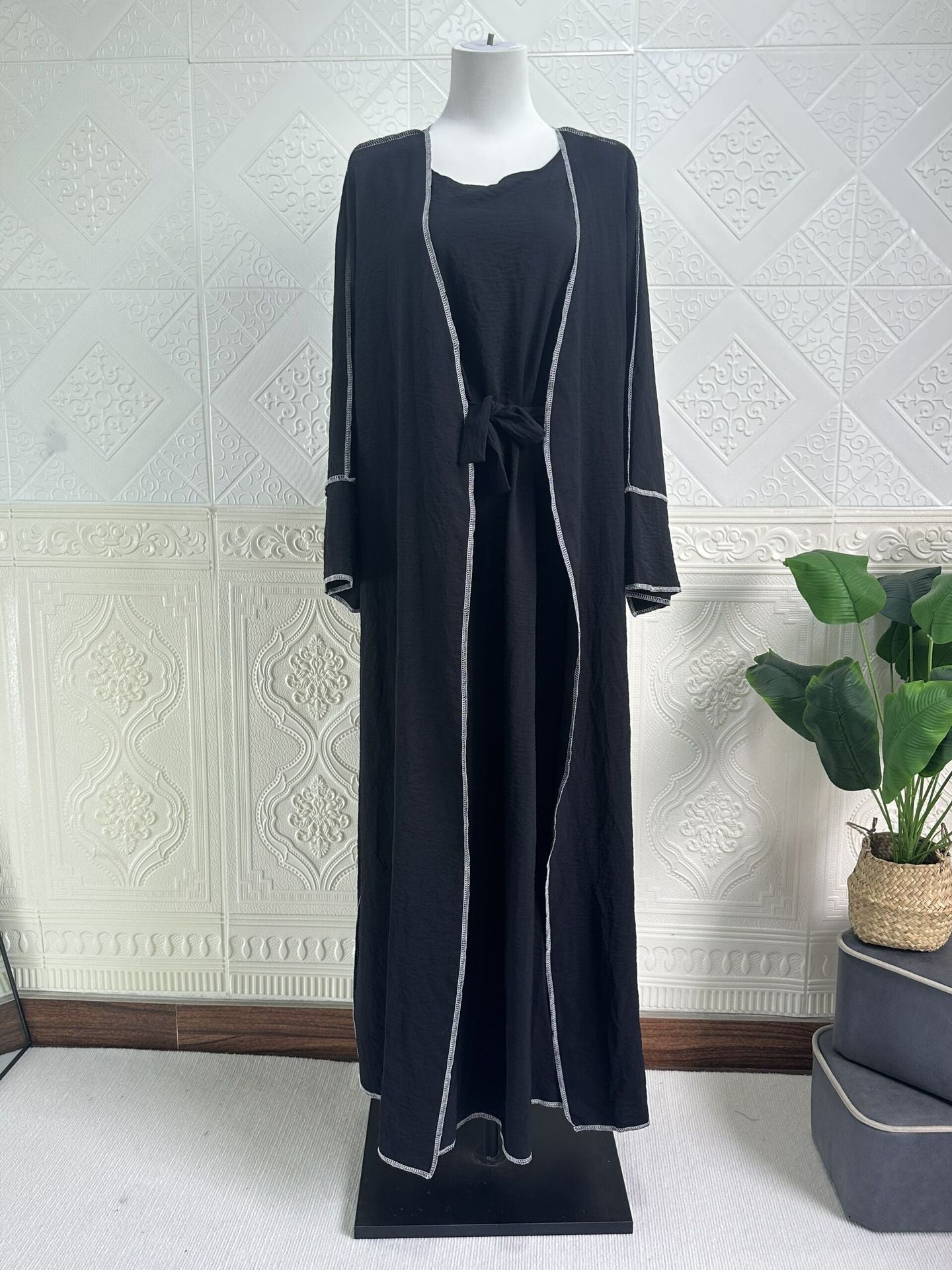 Dubai Turkey Cardigan With Inner Wear Dress