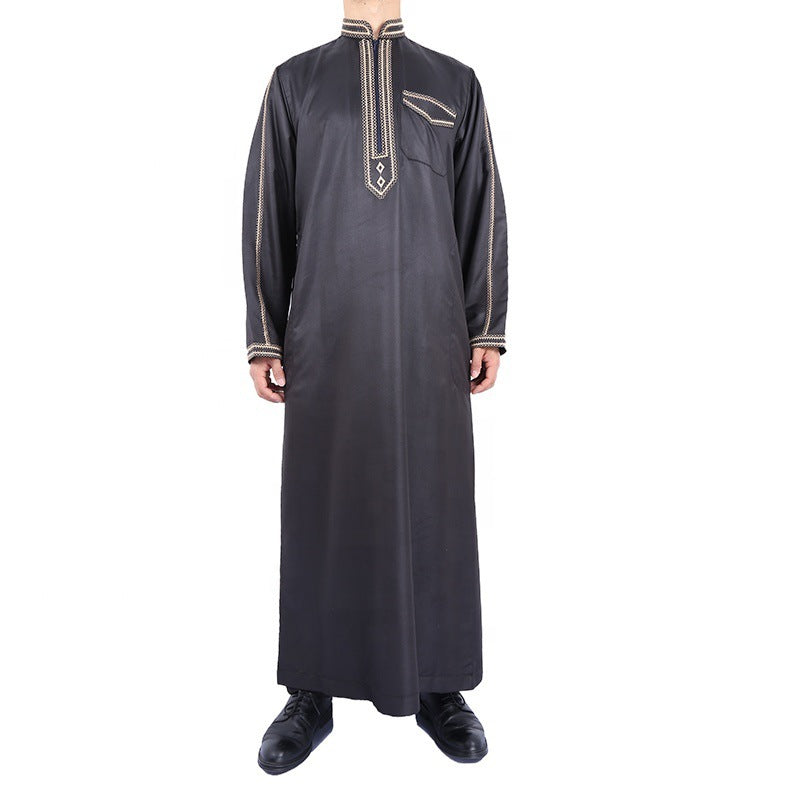 Robe brodée en coton polyester de style arabe islamique