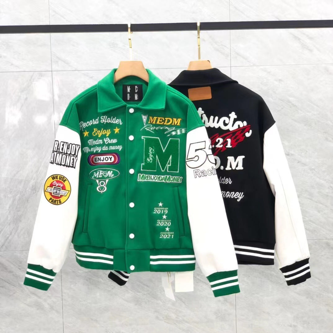 Men's Hip Hop Embroidered Baseball Jacket