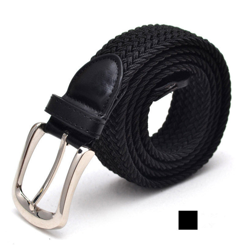 Men's Belt Unisex Braided Elasticated Belt Stretch Belt Canvas Belt Student Belt