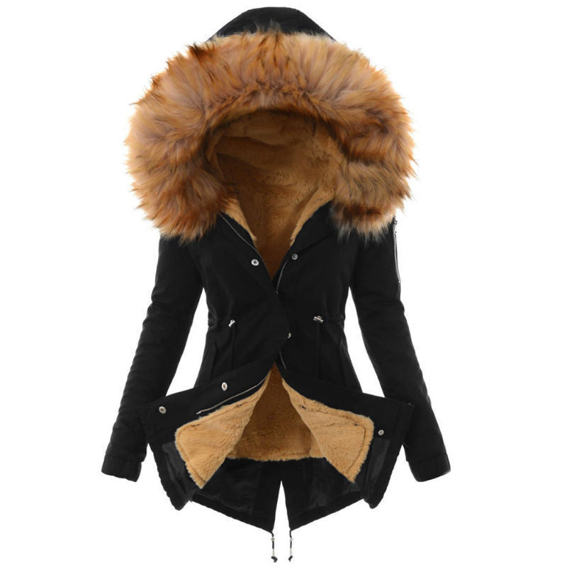 Fur collar cotton jacket