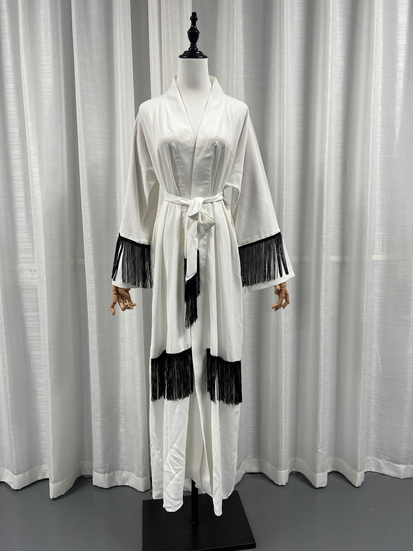 Arab Dubai Ethnic Clothes Middle East Abaya Coat Tassle Fashion Dress