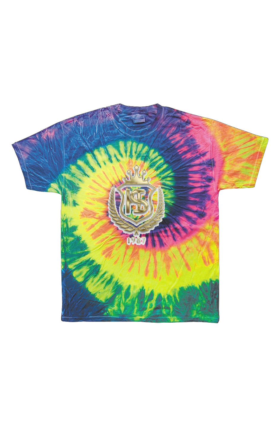 Tie Dye Neon Rainbow Adult Tee