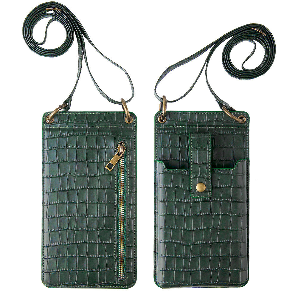 Multi-function Crossbody Bags For Mobile Phone Crocodile-pattern Wallet Card Holder