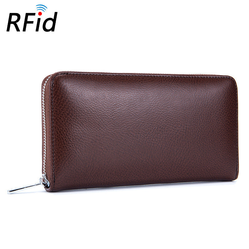 Rfid Many Departments Men Wallet Cow Genuine Leather 36 Slots Card Holder Cell Phone Pocket Male Wallets Clutch Man Long Purse