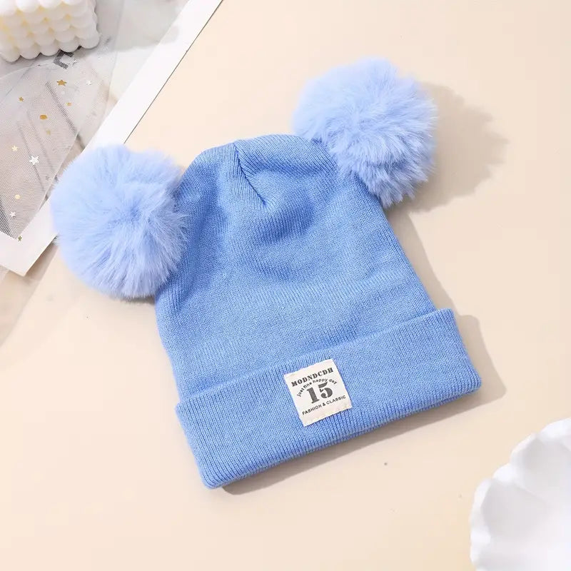 Spring Autumn winter kids and infant Warm Cotton Baby Knit Hat Bear Head