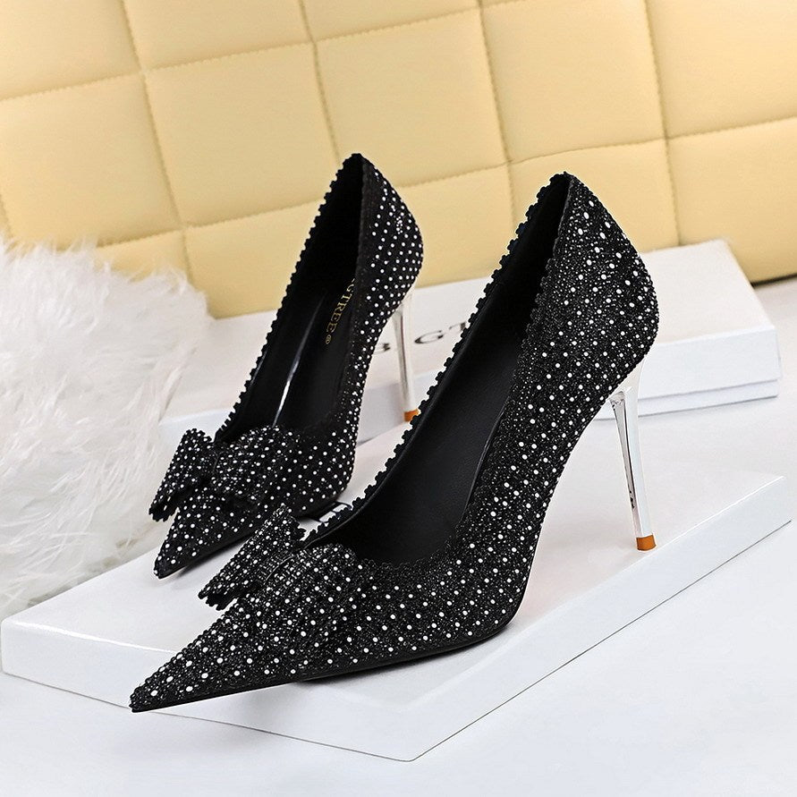 Sweet Women''s Princess Wedding Shoes Thin High Heels Shallow Mouth