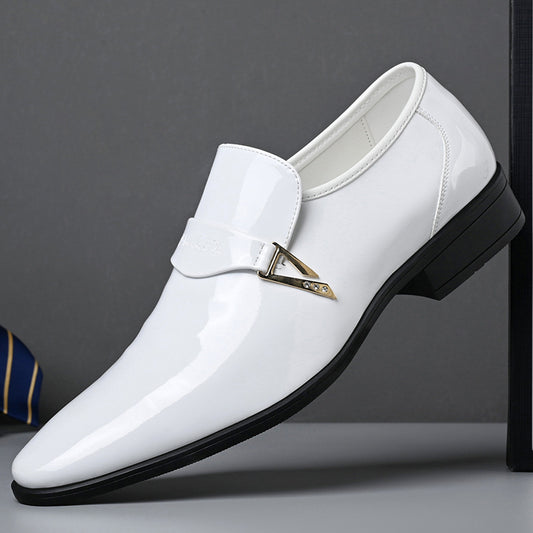 Leather Men's Classic Casual Leather Shoes Pointed Toe All-matching British Style Leather Shoes Wear-resistant