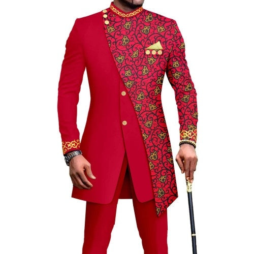 African Men's Slim Two-piece Suit