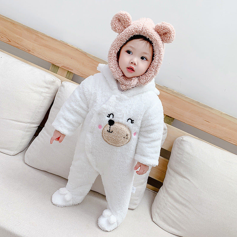 Season Baby Thickened Jumpsuit Shu Cotton Velvet Jumpsuit Newborn Winter Baby & Kids Clothes Romper