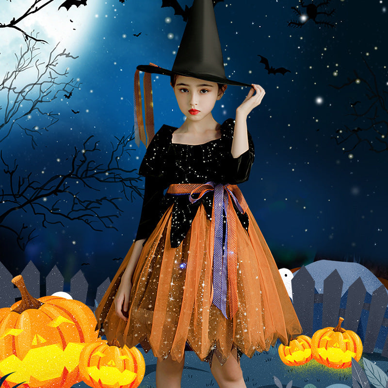 Vêtements d'Halloween pour enfants Robe pour filles