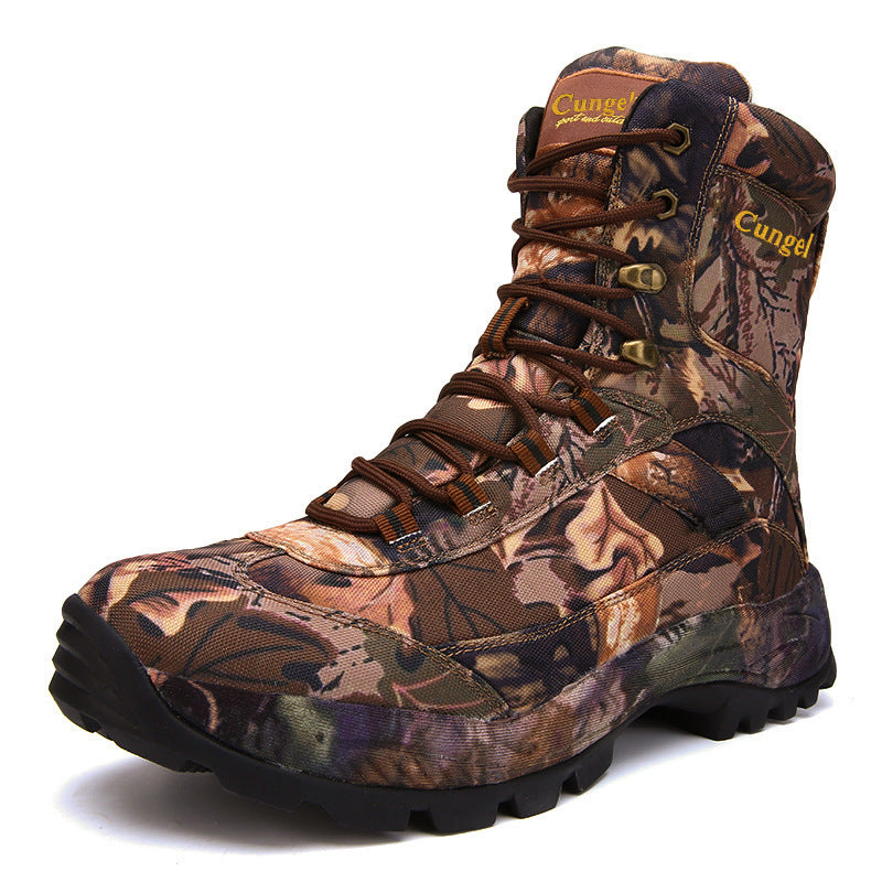 High-top camouflage shoes for men