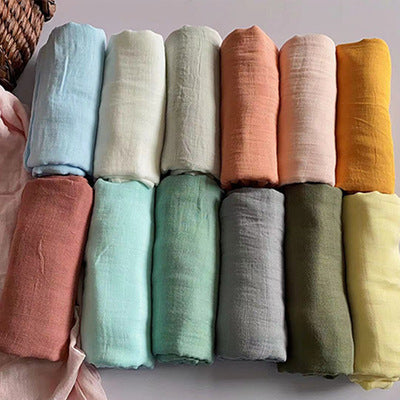 Pure Color Bamboo Cotton Wrap Towels For Newborn Babies