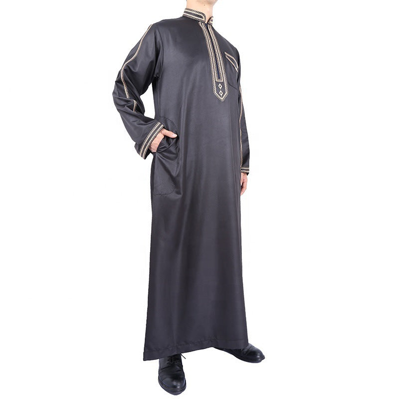 Robe brodée en coton polyester de style arabe islamique