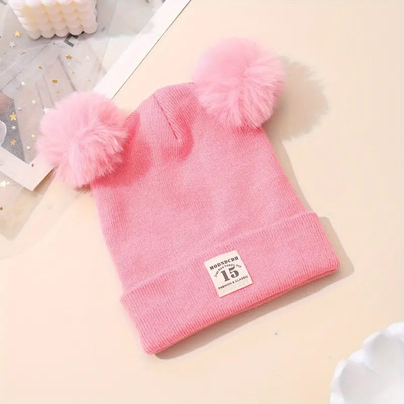 Spring Autumn winter kids and infant Warm Cotton Baby Knit Hat Bear Head